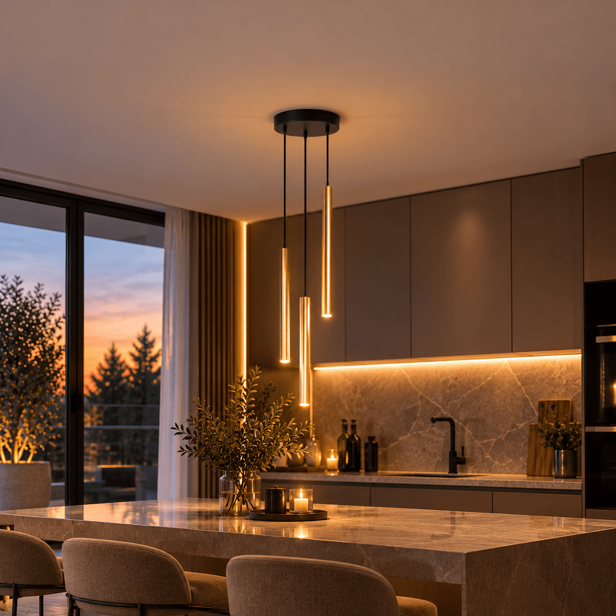 SOLENE™ – Złota Lampa Wisząca